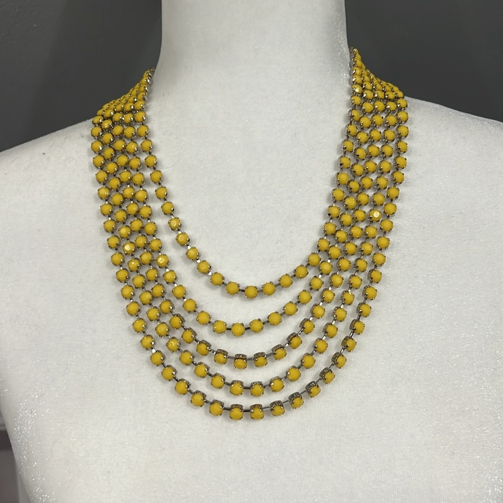 1357. Cara New York‎ Yellow and Silver Beaded Necklace